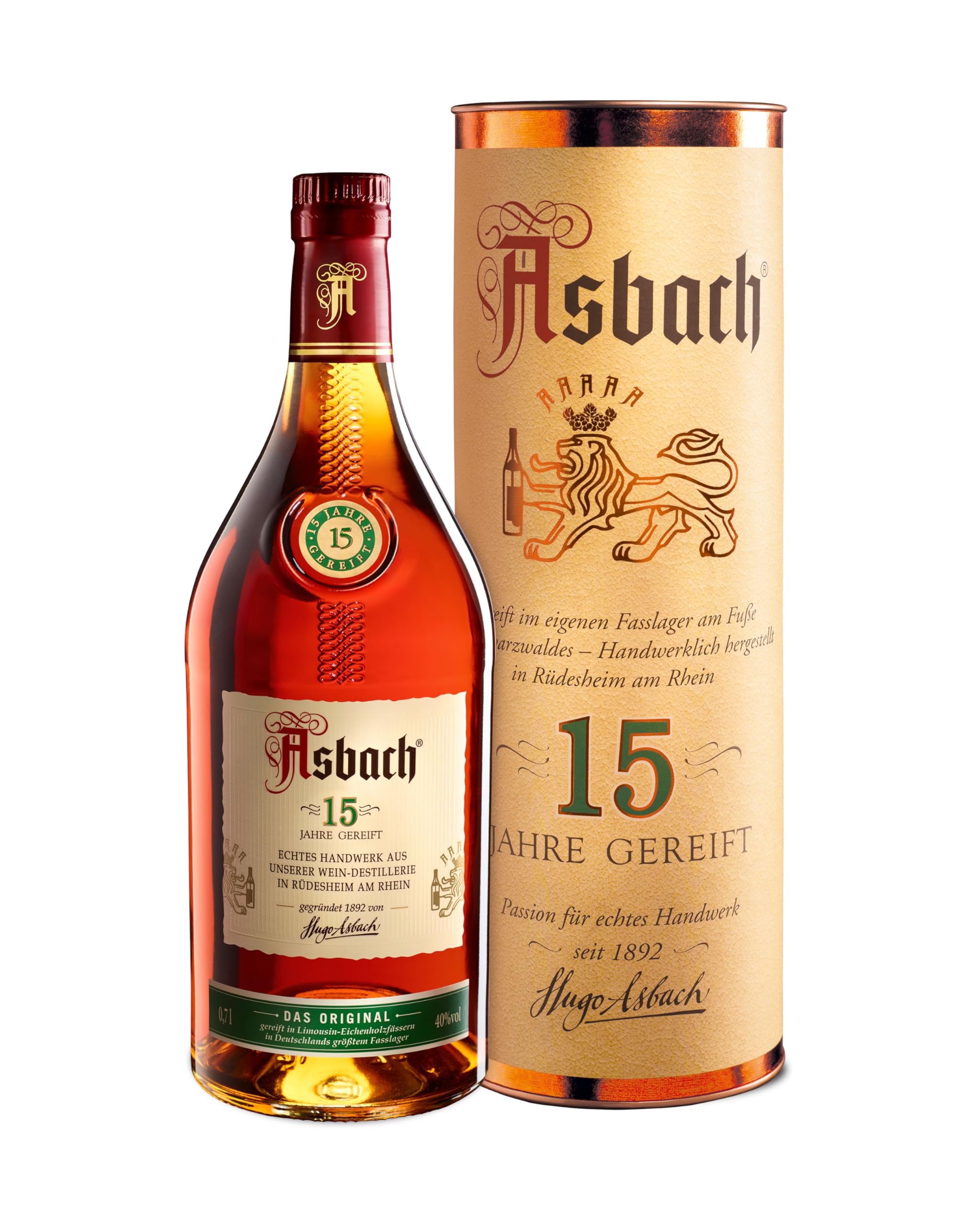 Asbach 15 Jahre inkl. Geschenkverpackung - Weinbrand (1 x 0.7 l)