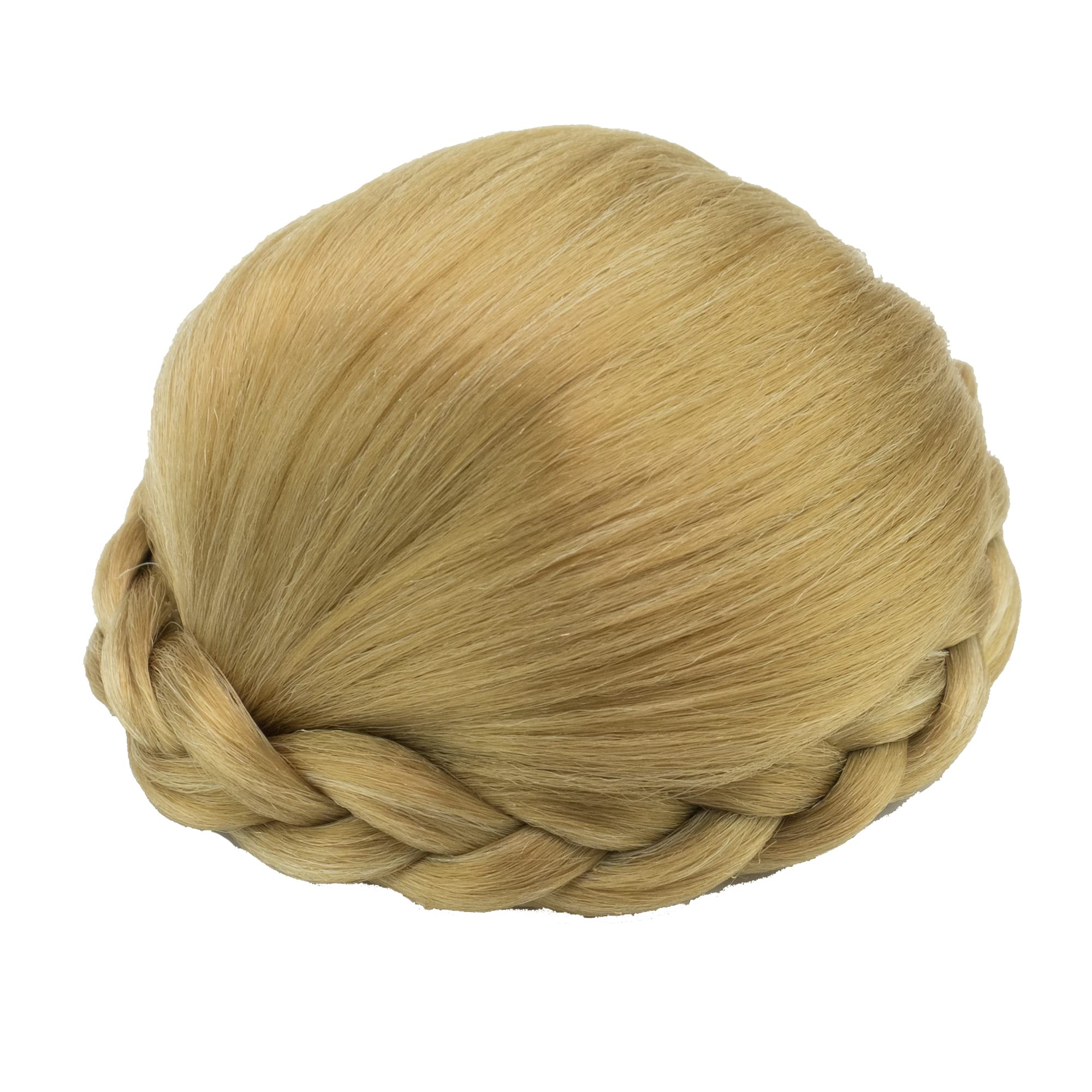IMISSU Dancer Braided Chignon Hair Cover Donut Hairpieces Scrunchie Hair Bun Wig Updo on Wedding Party (M3 Ash Blonde)