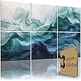 Soon Global Acoustical Wall Panels, 72 X 48 Inches Art Acoustic Panels, Decorative Acoustic Panels, Acoustic Wall Panels, Sound Absorbing Wall Art, Aqua Dreams