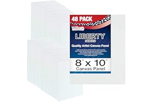 U.S. ART SUPPLY US Art Supply 8 X 10 inch Professional Artist Quality Acid Free Canvas Panel Boards for Painting Value Pack of 48 (1 Full Case of 48 Single Canvas Board Panels)