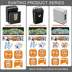 Suntiko Paper Shredder, 18-Sheet Cross Cut Level