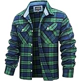 Cotrasen Mens Flannel Shirts Long Sleeve Flannel Shirt for Men Cotton Casual Button Down Plaid Shirt with 2 Pockets
