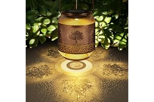 DOORKEER Tree Solar Lanterns Outdoor Hanging Christmas Lantern as Birthdays Gifts for Women Mom Grandma Metal Waterproof Garden Decorative Tree Solar Lights for Yard, Patio, Lawn, Porch, Backyard