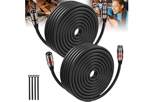BIETRUN XLR Cables 100FT/30M 2 Packs, Premium Heavy Duty Balanced Microphone Cable with 3-Pin XLR Male to Female Microphone Cord Connector Compatible with Microphones,Mixer,Speaker Systems,Preamps and More