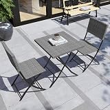 Garden Vida Capri 2 Seater Rattan Bistro Set Grey UKFR Certified view 2