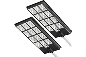 OKPRO 4000W Solar Street Lights Outdoor, 180000LM Commercial Parking Lot Light 7000K Dusk to Dawn Super Bright Solar Flood Lights with Motion Sensor for Basketball Court, Playground, Yard-2 Pack