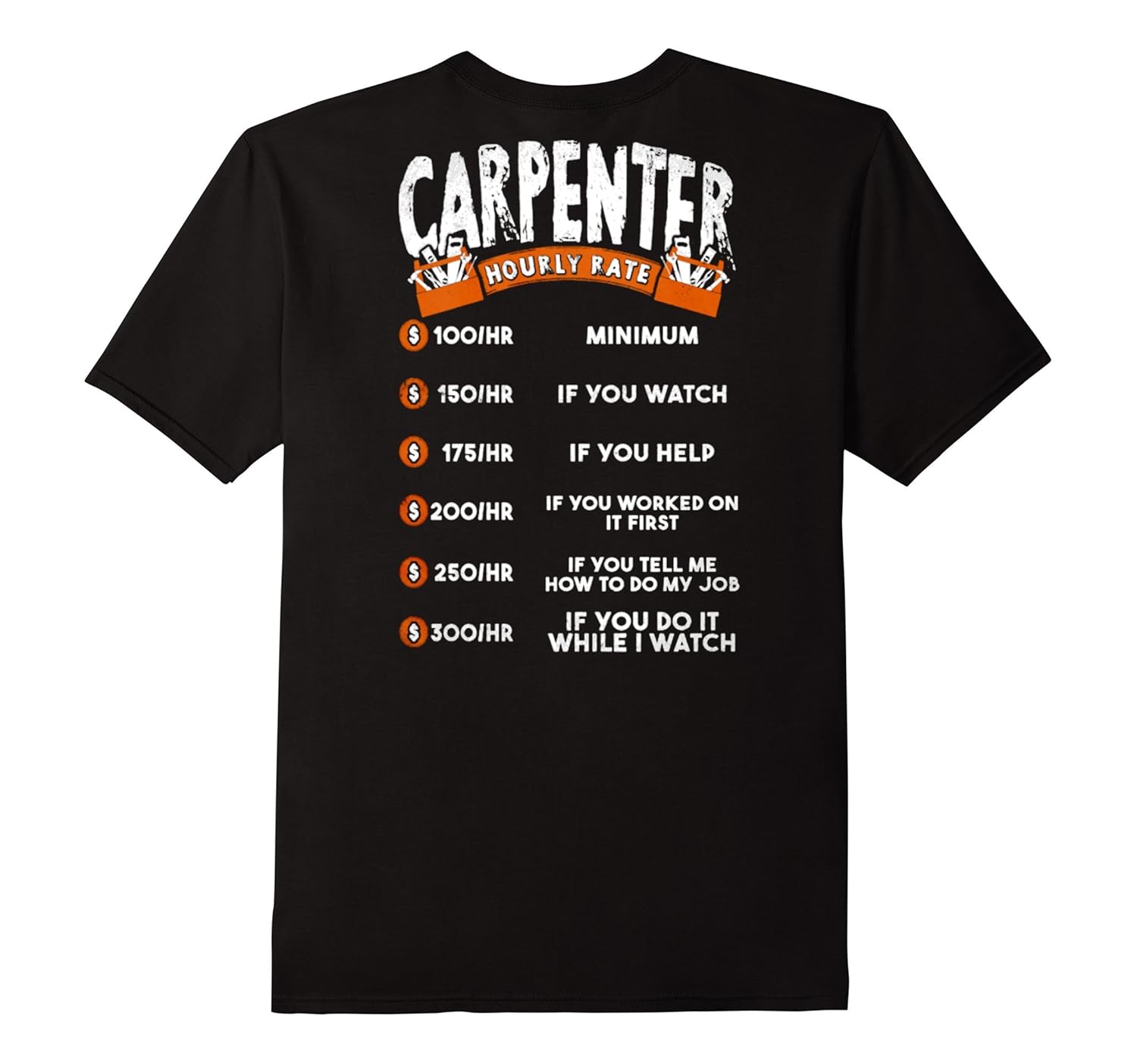 Carpenter Hourly Rate T ShirtTJ theteejob