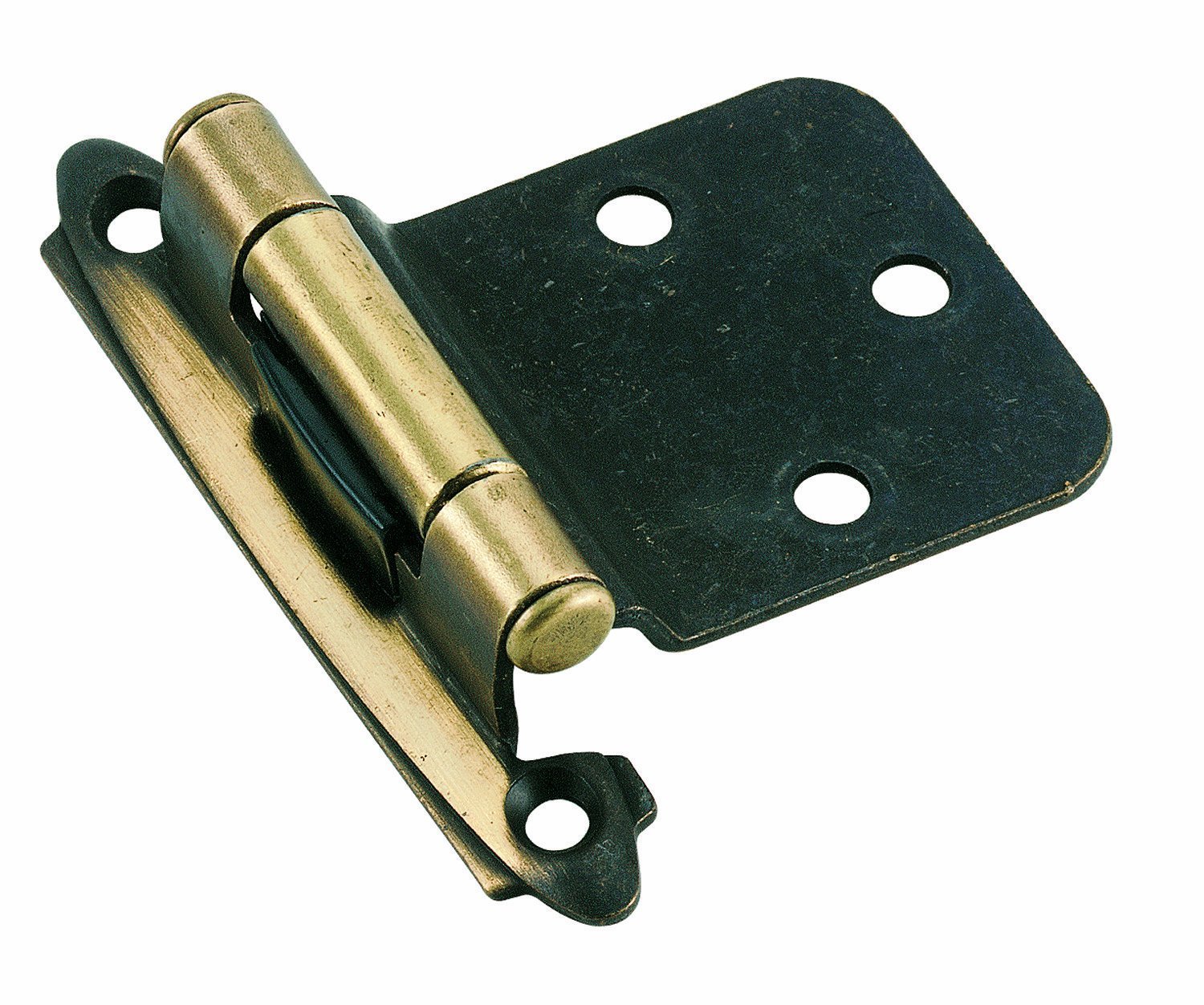Amerock BPR7630AE Variable Overlay Self-Closing, Face Mount Antique Brass Hinge - 2 Pack