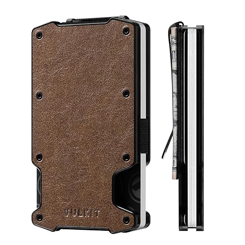 VULKIT Credit Card Holder with Money Clip Slim Minimalist Aluminum Metal Wallet RFID Blocking Card Holder Wallet for Men