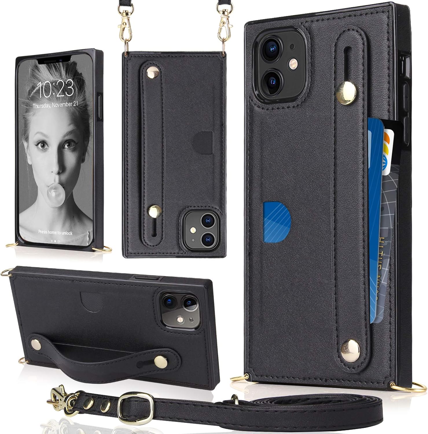 CASEOWL iPhone 11 Case Wallet Crossbody Case for Women with