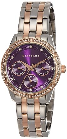 Giordano Analog Purple Dial Womens Watch - 2768-66