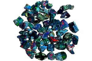 JAGUAR GEMS Black Opal Rough 25 Carat – AAAA+ Certified Ethiopian Welo Fire Stone | Natural Handpicked Raw Gemstone for Jewelry Making, Healing, Tumbling & Gifting for Chakra and Crystal Lovers