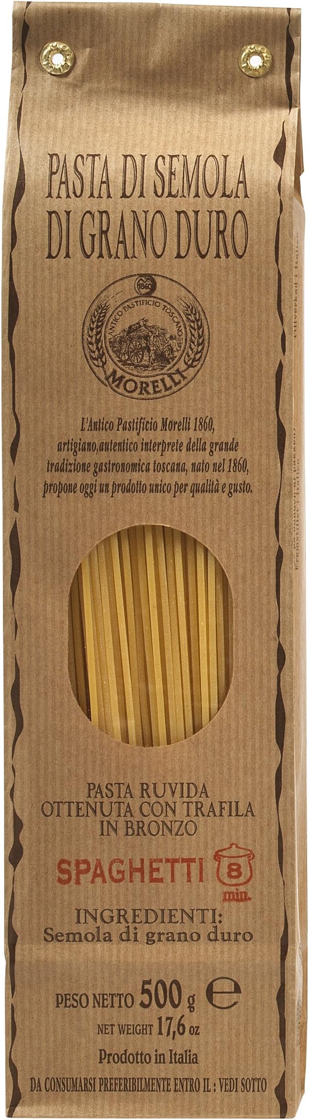 Antico Pastificio Toscano MORELLI - Spaghetti - Pack of 2 packs (2 x 500g)
