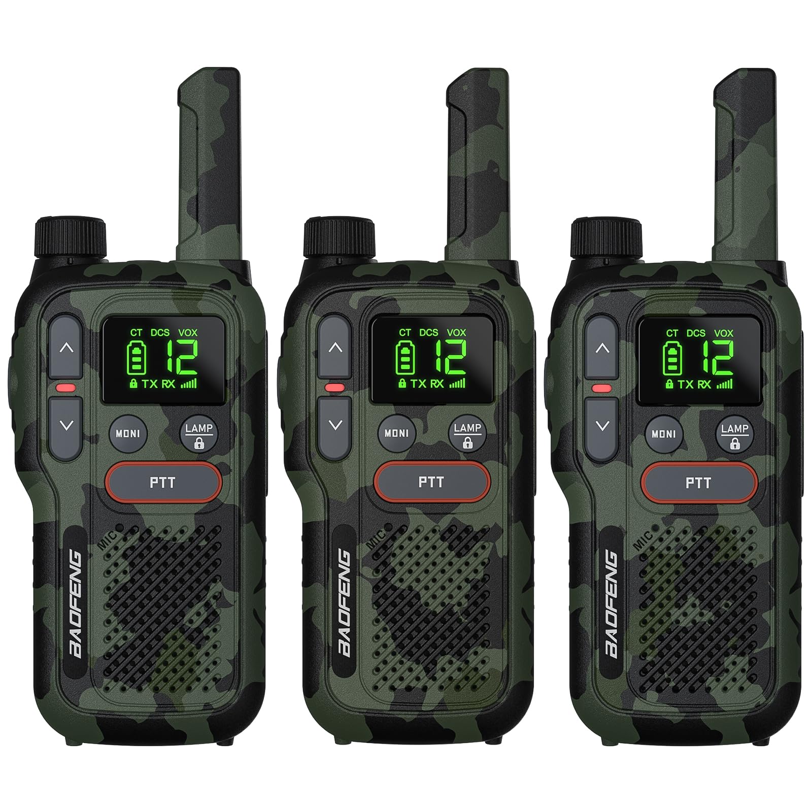 BAOFENG GT-18 Walkie Talkie PMR446 License Free Radio for Kids Adults, Long Range Rechargeable Walky Talky 1500mAh Battery, Dual-PTT, 16 Channels, Scan, Flashlight for Camping Hiking, 3 Pack
