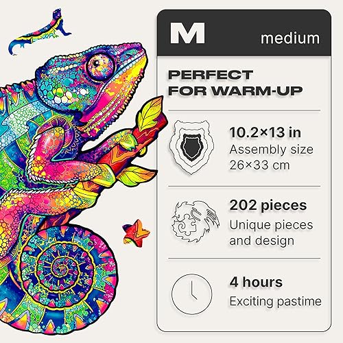 UNIDRAGON Wooden Puzzles for Adults Unique Jigsaw Puzzles Medium