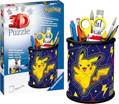 Ravensburger Pokemon Gifts 3D Jigsaw Pencil Pot 54 Pieces No Glue Required
