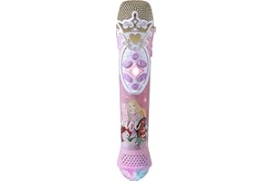 eKids Disney Princess Karaoke Microphone with Bluetooth Speaker, Wireless Microphone Connects to Disney Songs Via EZ Link Feature, for Fans of Disney Princess Toys
