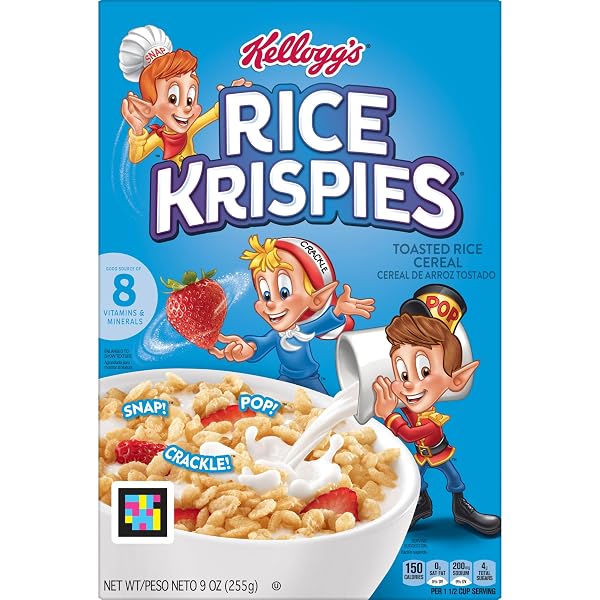 RICE KRISPIES, BREAKFAST CEREAL, ORIGINAL, FAT FREE FOOD, 9OZ BOX