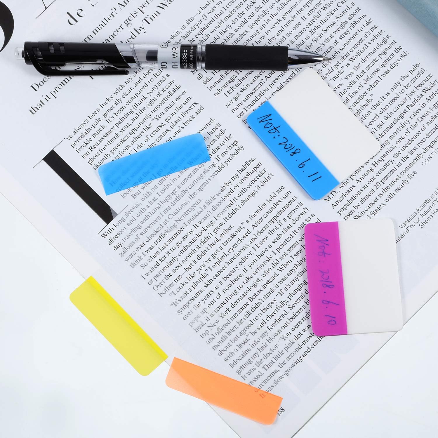Jovitec 400 Pieces Tabs 2 Inch Sticky Index Tabs, Writable and Repositionable File Tabs Flags for Pages or Book Markers, Reading Notes, Classify Files, 20 Sets 10 Colors (400 Pieces Style A) : Office Products
