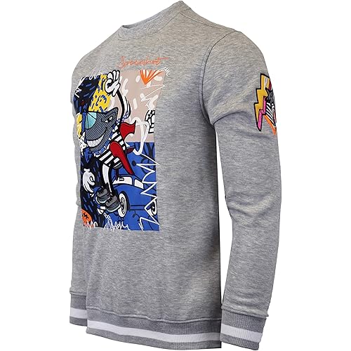 Screenshotbrand Mens Urban Hip Hop Premium Fleece - Pullover Activewear Street Fashion Crew Neack Sweatshirt