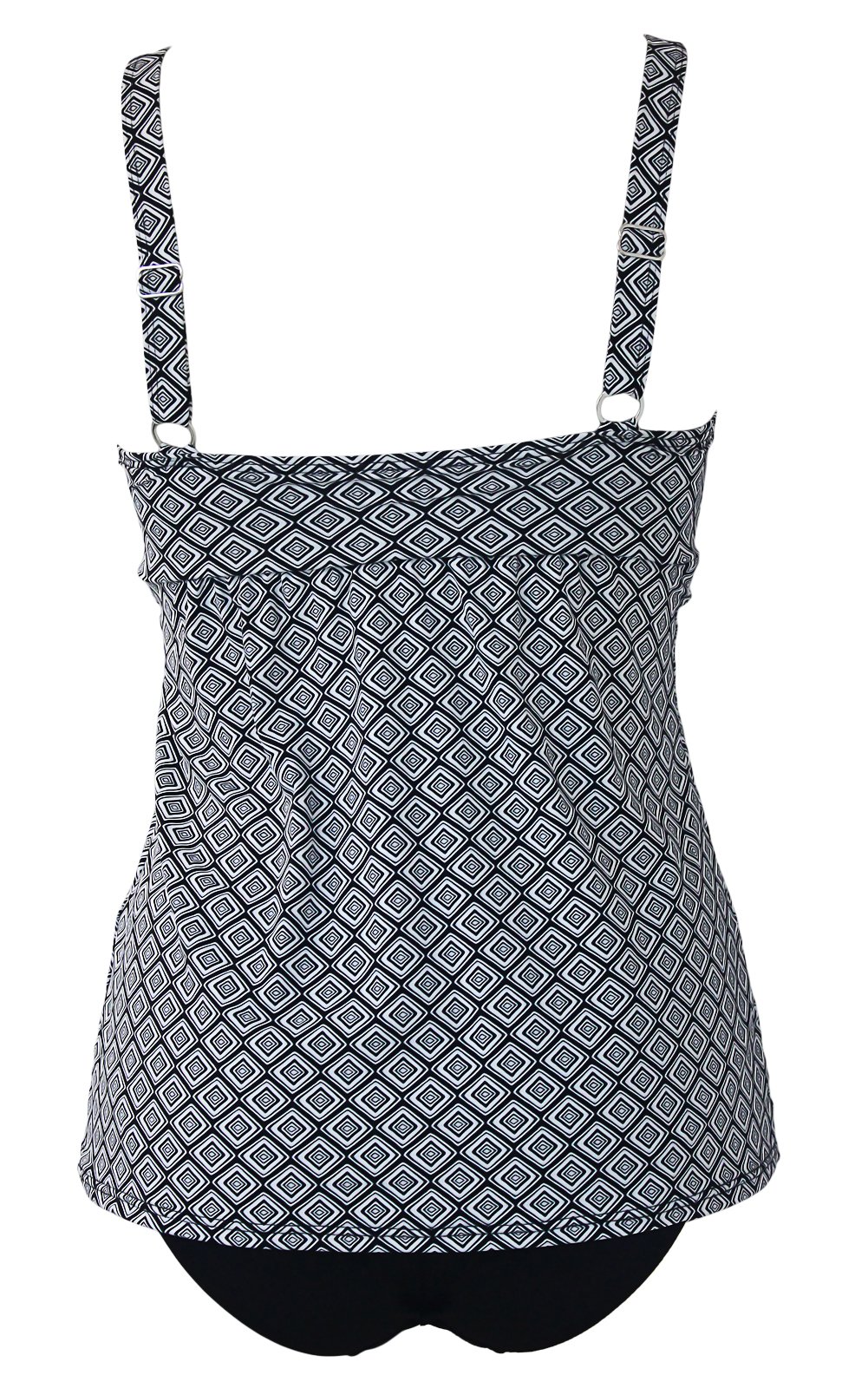 Agreya Women Two Pieces Swimwear Tankini Top with Triangle Bikini Simsuits (White, M)