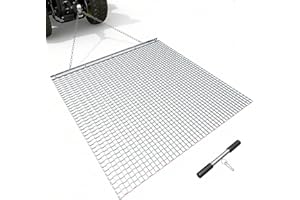 VEVOR Drag Harrow, 4 x 4 ft, High-Efficiency Chain Harrow Rake, ATVs UTVs Tractors Attachments, Durable Galvanized Steel Mesh