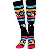 Cool Socks, Mens, Knee High Compression Socks, Froot Loops Cereal Print