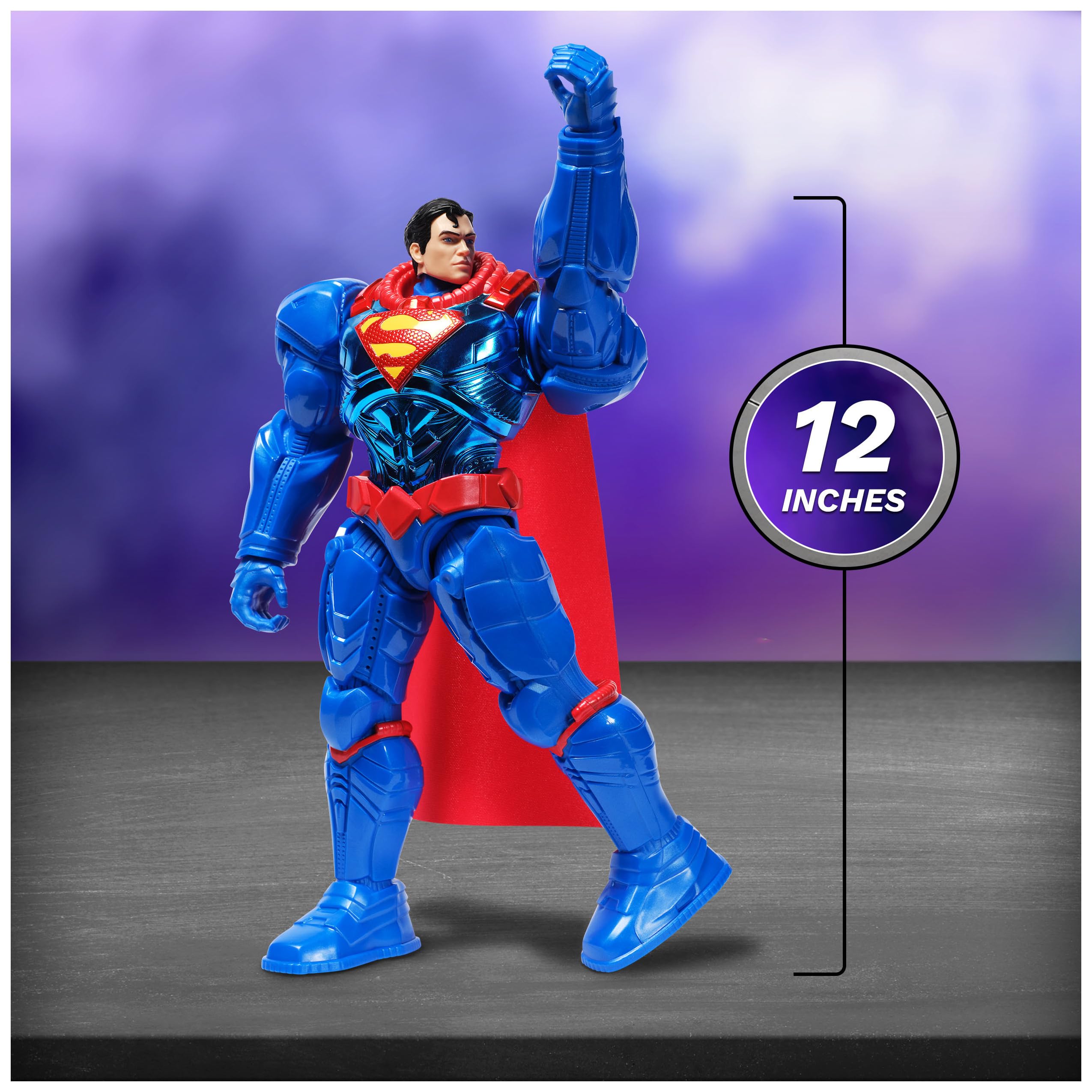 DC Comics, Metal Force Superman Action Figure, 12-Inch Extra Large Super Hero Collectible Kids Toys for Boys and Girls Ages 4 and Up