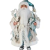 Windy Hill Collection 16" Inch Standing Aquamarine Santa Claus Christmas Figurine 168240