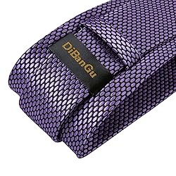 DiBanGu Plaid Tie Men's Silk Tie and Pocket Square
