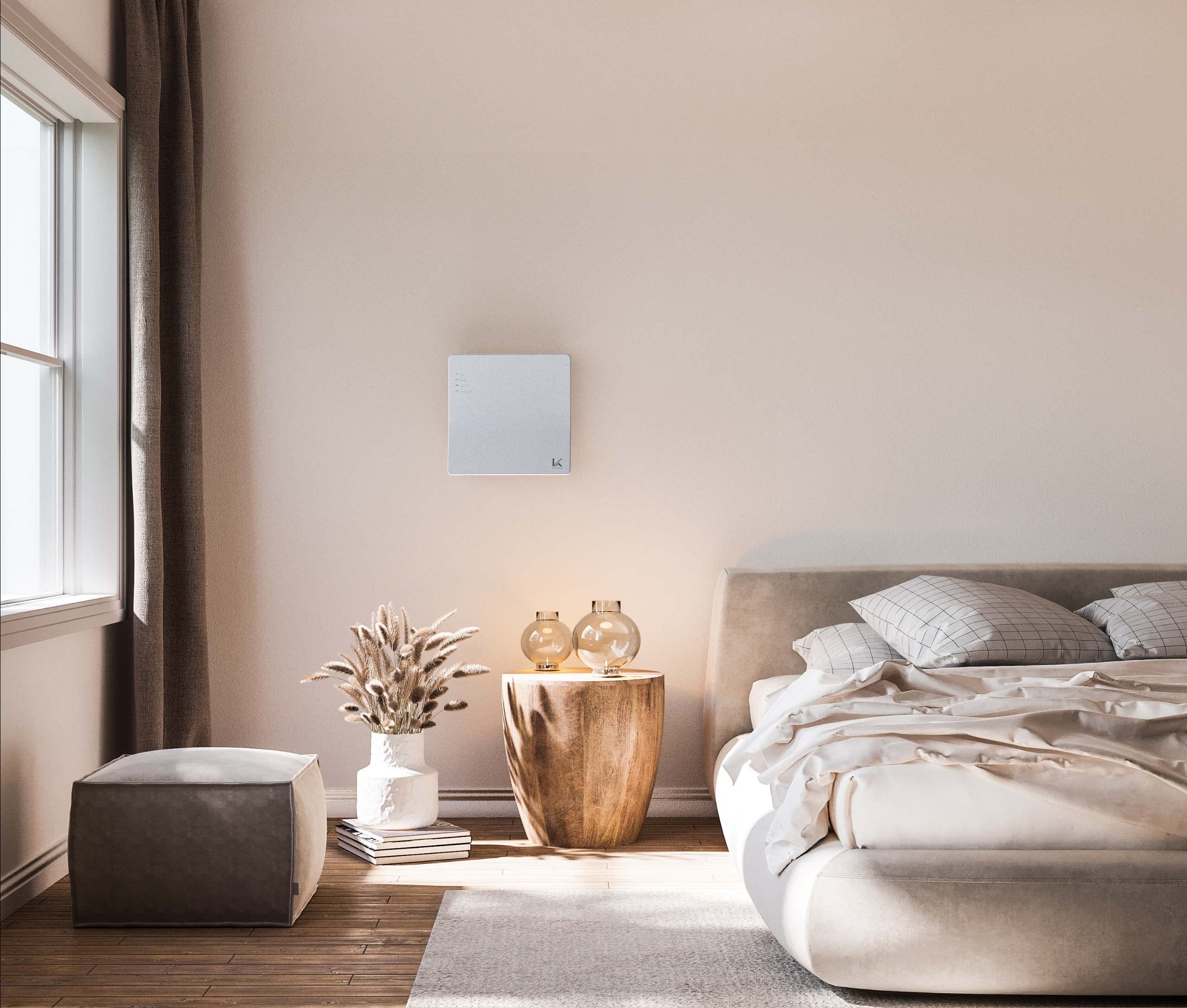 Kaltech Wall Air/KL-W01U Wall Mounted Photocatalytic Air Purifier, Made in Japan, Washable Reusable Filter, Quiet, Remove Odor, Allergen, Mold, Smoke, VOC, Pollen & Pet Allergy, up to 560sqft