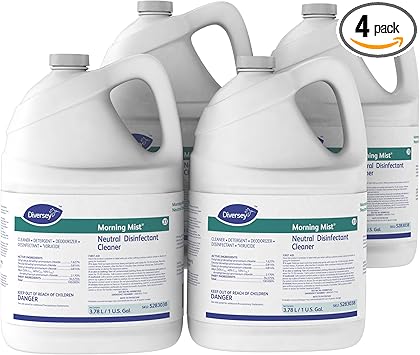 Amazon Com Diversey Morning Mist Fast Neutral Disinfectant Cleaner Fresh Scent 1 Gallon Concentrate 4 Pack Packaging May Vary Home Improvement