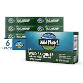 Wild Planet Wild Sardines in Extra Virgin Olive Oil with Sea Salt, Keto and Paleo,EVOO, 4.4 Ounce, 6 Pack