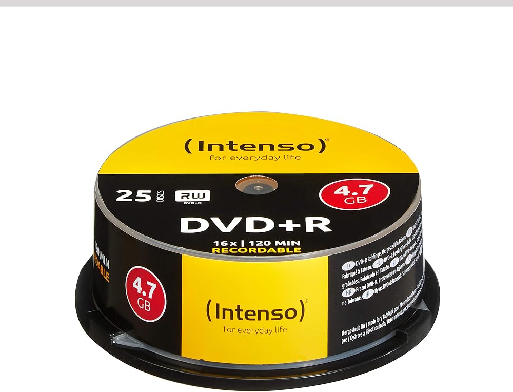 Intenso DVD+R 16x 25 Pack Cakebox Recordable Media Discs