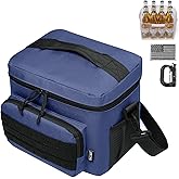 DBTAC Tactical Lunch Bag for Men Women, 12 Cans Insulated Lunch Box for Adult | 9L Leakproof Lunch Cooler Tote for Work Office Outdoor Travel | Soft Easy To Clean Liner x2, Urban Blue