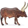 Gemini&Genius Longhorn Cow Farm Animal Toy - Realistic and Durable Bossy Bull Toy for Kids Boys and Girls - Cake Topper and Collection
