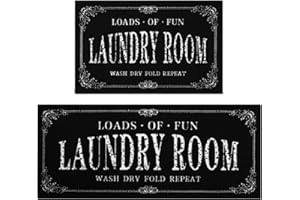 Capslpad Laundry Room Rug Set of 2 Non Slip Laundry Floor Rug Washable Laundry Mat for Laundry Room Decor Area Rugs for Mudro