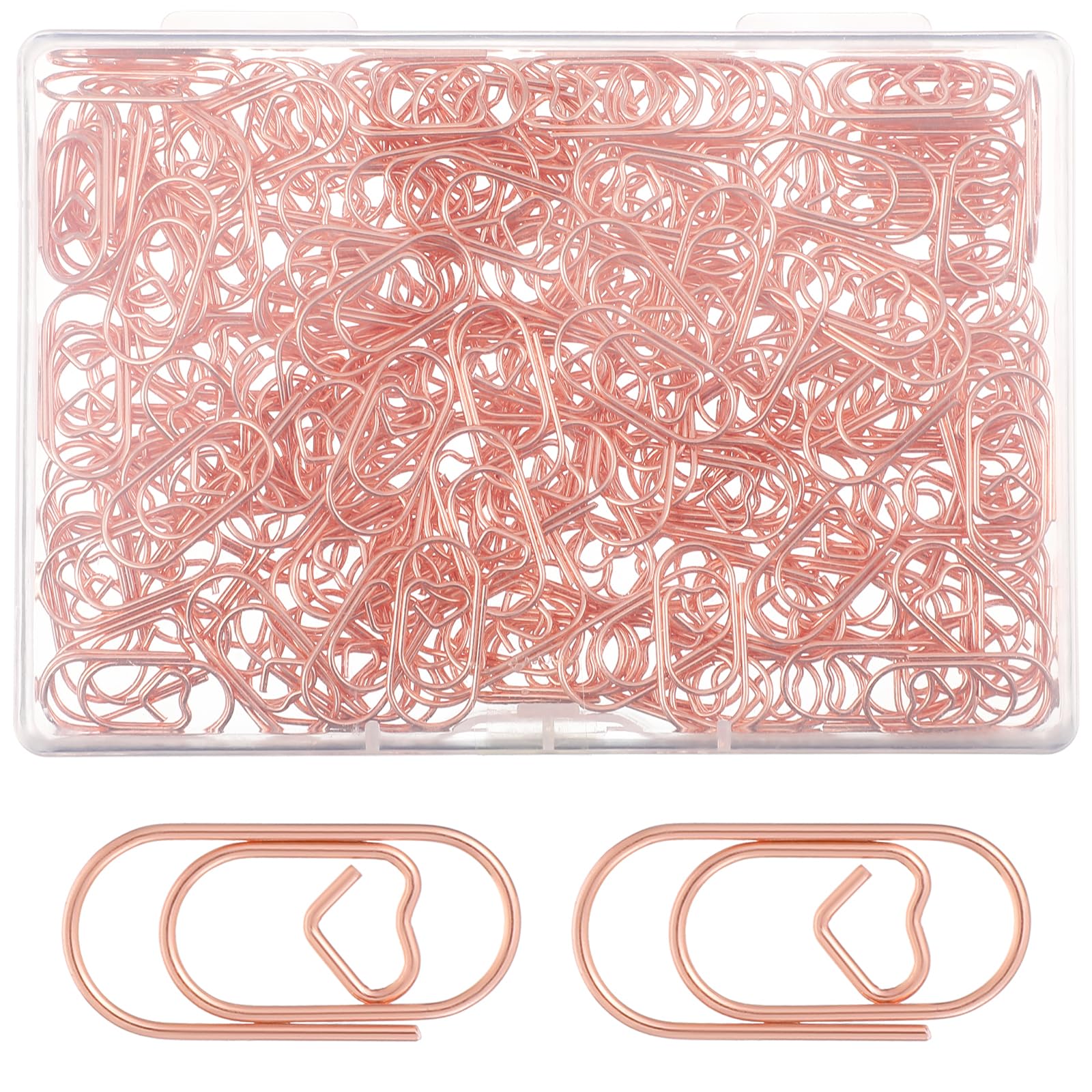 Photo 1 of  Ymap Inc  (UNKNOW  THE Pcs)Rose Gold Heart Paper Clips, Small Cute Paperclip Wedding Invitation Accessories Aesthetic Paper Holder for Office Supplies DIY Home Craft Decorative
