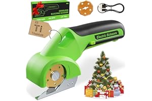 VIRSIN 4V 2000mAh Cordless Cardboard Cutter, Electric Box Cutter for Cardboard with 2 Titanium Blades, LED & Safety Lock, Rotary Cutter for Fabric, Stocking Stuffers Gifts for Men Women - Neon Green