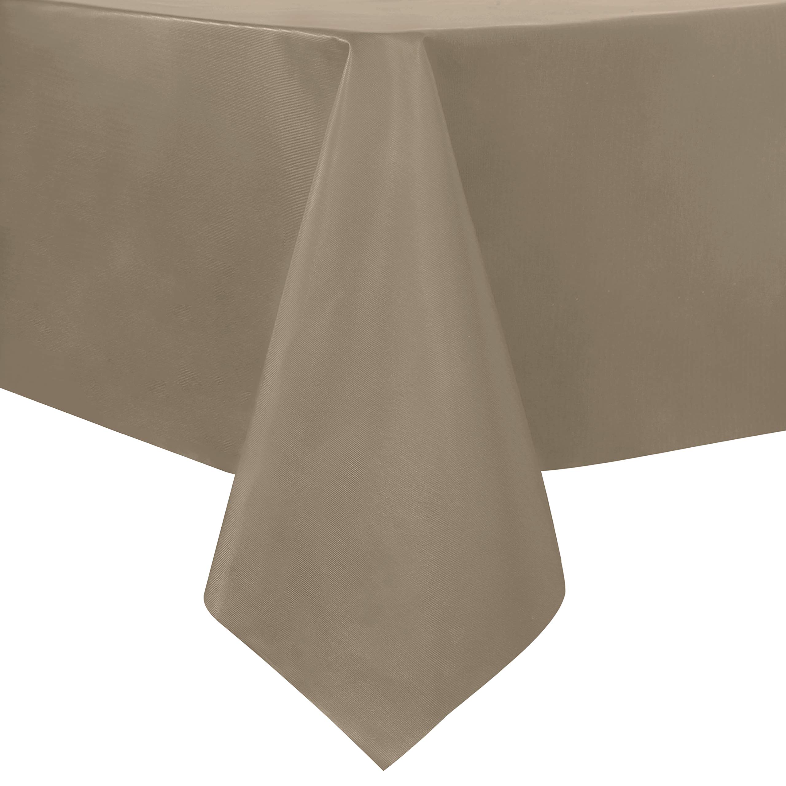 Photo 1 of sancua 100% Waterproof Rectangle PVC Tablecloth - 60 x 102 Inch - Oil Proof Spill Proof Vinyl Table Cloth, Wipe Clean Table Cover for Dining Tables, Buffet Parties and Camping, Khaki