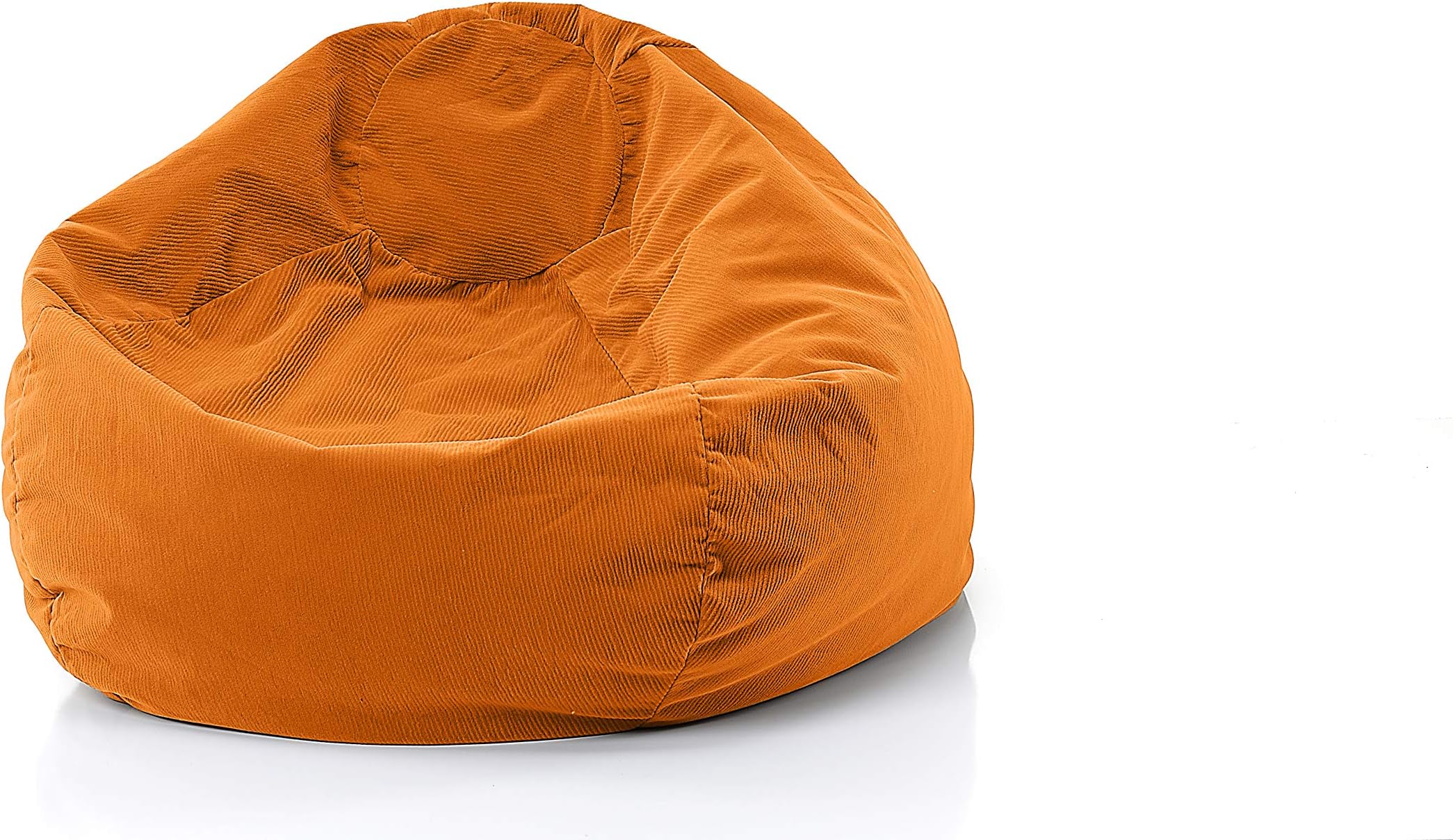 Gold Medal Large 128" Orange Microsuede Corduroy Bean Bag