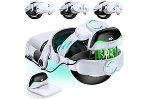 DXKK for Oculus Quest 2 Head Strap with Battery Pack - Magnetic & Extended 6H & Digital Display, Double Dials, Quick-Switch Reality Mode, Comfort VR Headset Strap for Meta Quest 3/3s