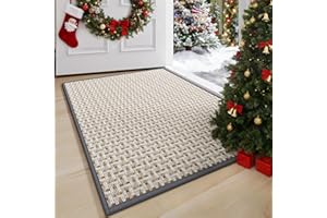 YDKGL Door Mat 17"x30",Door Mat Indoor Entrance Dirt Resistant and Absorbent Non-Slip Rubber Backing Front Door Mats Washable Low-Profile Indoor Mats for Entryway, Inside Entrance Easy Clean Gray