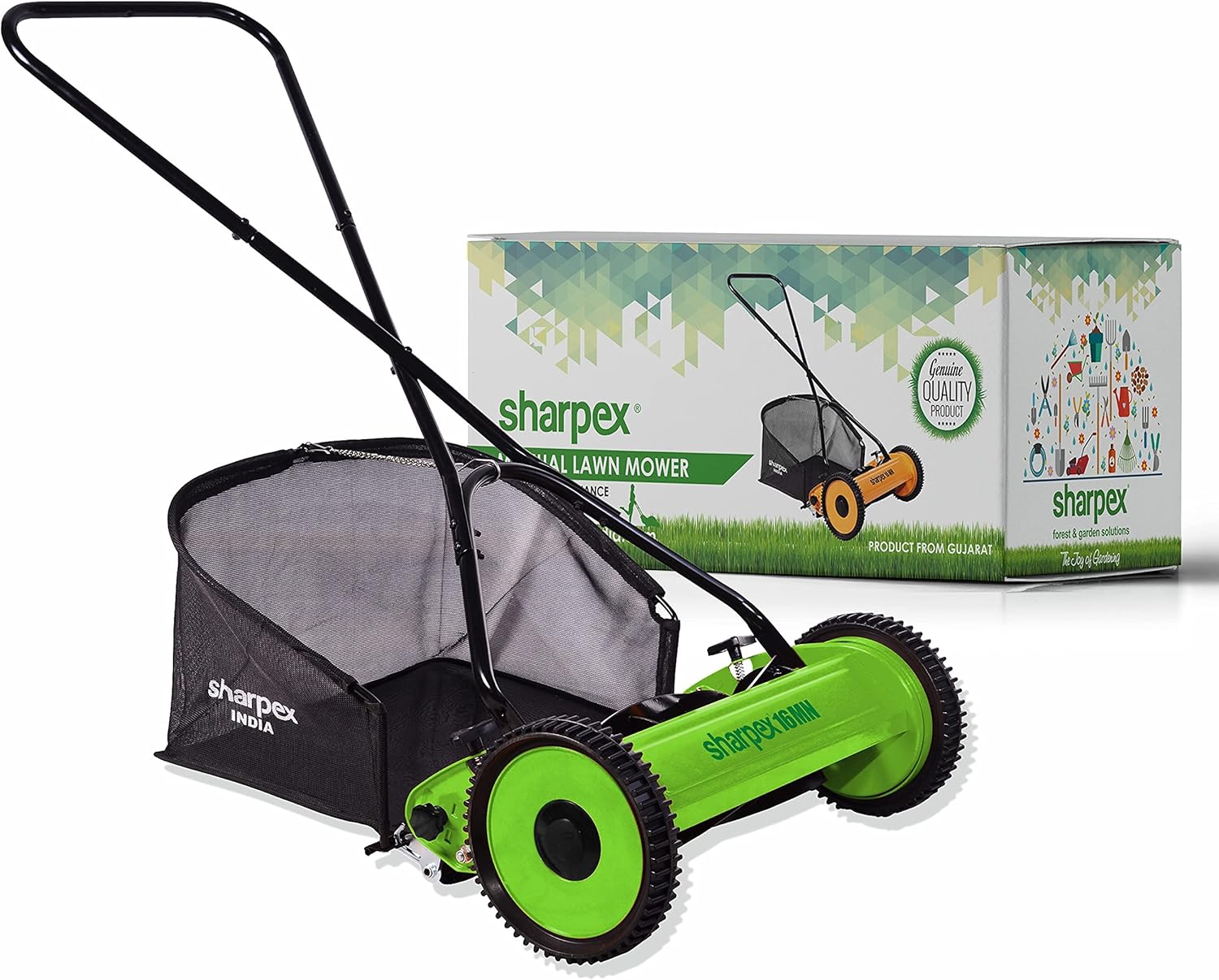 Sharpex Push Manual Lawn Mower with Grass Catcher Classic Push Reel