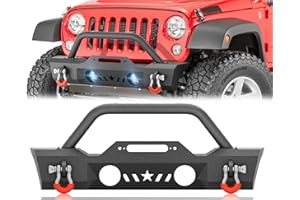 YZONA for Wrangler JK JL Gladiator JT Stubby Front Bumper Compatible with 2007-2025 Jeep Wrangler JK JL JKU JLU & Gladiator J