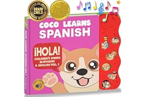Coco Learns Spanish Vol. 1 | Musical Spanish Book & Bilingual Toy for Toddlers & Babies; Libros en Español para Niños; Spanish Baby Book & Children’s Book; Learn Spanish for Kids, Niñas, Niños, Bebes