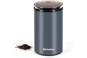 K KITCHENTOUR KitchenTour Electric Coffee Grinder for Beans Spices and More, Stainless Steel Blades, Makes up to 12 Cups, Blue, M150C