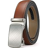 CHAOREN Mens Dress Belt - Mens Ratchet Belt Leather for Dress Pant - Micro Adjustable Belts Fit Everywhere