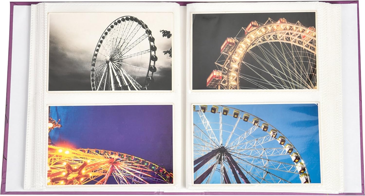 Photo album for 4"X6" Photo with Window Fashion Design 200 Holds (PURPLE BIRD), 22 x 4.8 x 17.8 cm - Image 5
