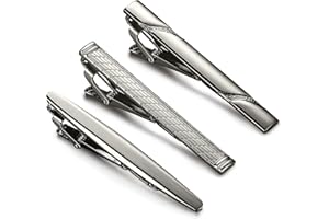 Jstyle 3 Pcs Tie Clips for Men Tie Bar Clip Set for Regular Ties Necktie Wedding Business